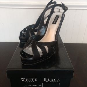 WHBM Louisa Slingback Peep Toe Heel Size 8.5